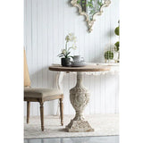 Antique Round Wood Table - Antique White / Gray - Furniture Home Direct