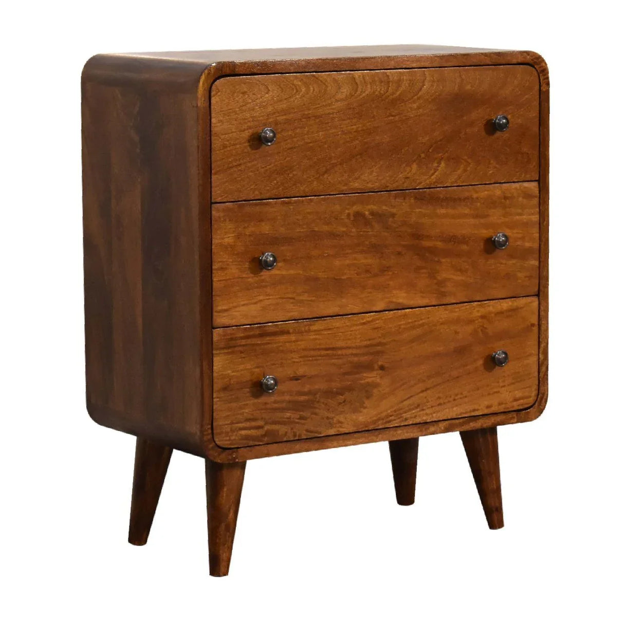 3 Drawer Mini Curved Chest - Furniture Home Direct