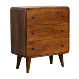 3 Drawer Mini Curved Chest - Furniture Home Direct