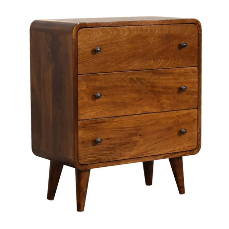 3 Drawer Mini Curved Chest - Furniture Home Direct