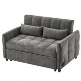 Loveseat Sofa Pull-Out Bed With Adjustable Backrest, 3 USB Ports And 2 Lumbar Pillows For Living Room - Furniture Home Direct