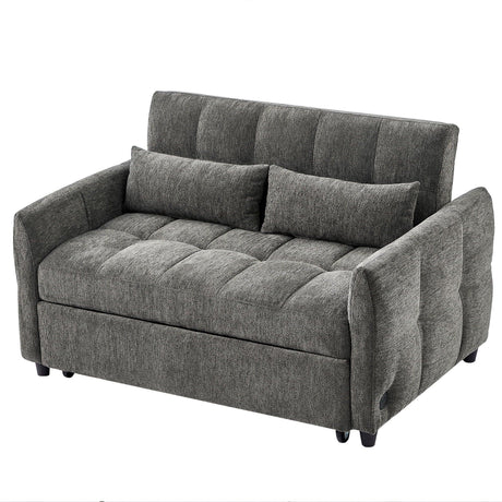 Loveseat Sofa Pull-Out Bed With Adjustable Backrest, 3 USB Ports And 2 Lumbar Pillows For Living Room - Furniture Home Direct