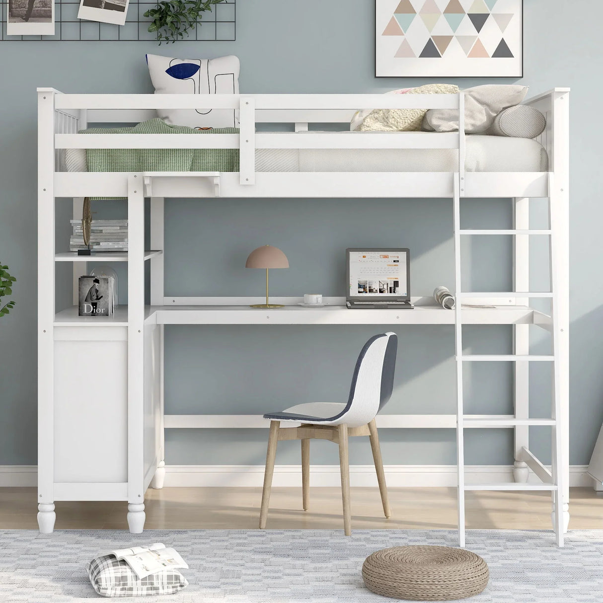 Loft Bed With Drawers With Desk And Shelves - Furniture Home Direct