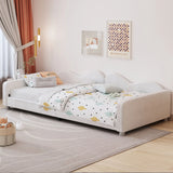Upholstered Daybed, Sherpa Fabric Sofabed With Cloud-Shaped Backrest - Furniture Home Direct