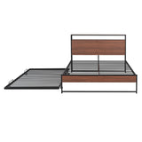 Platform Bed Frame With Trundle, USB Ports And Slat Support, No Box Spring Needed - Furniture Home Direct