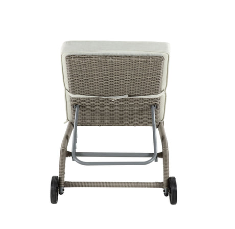 Salena - Patio Sun Lounge - Beige / Gray - Furniture Home Direct