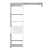 Closet System With Drawer Shelves Hanging Rod White - Furniture Home Direct