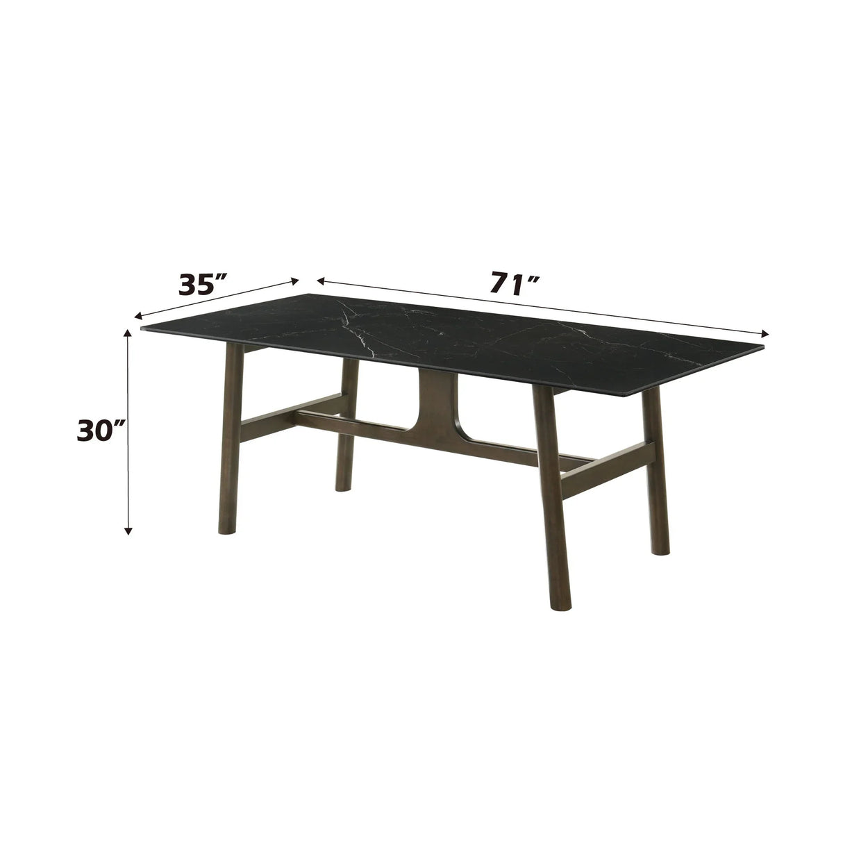Destin - 8 Pieces Dining Room Set - Ceramic Walnut / Light Gray - Furniture Home Direct