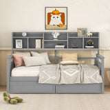 Daybed, Slat Support, With Bedside Shelves And 2 Drawers - Furniture Home Direct