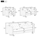 Upholstered 3 Piece Sofa Set With Legs - Furniture Home Direct