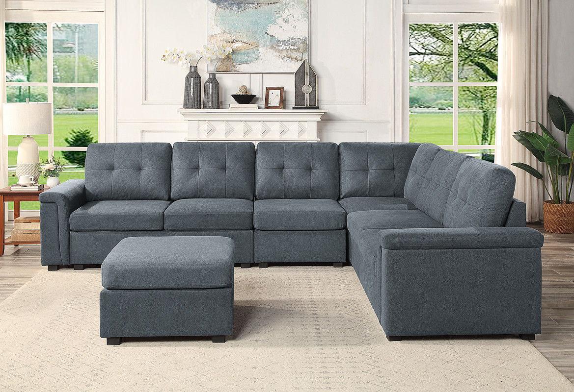 Isla - Fabric Sectional Sofa With Ottoman - Furniture Home Direct