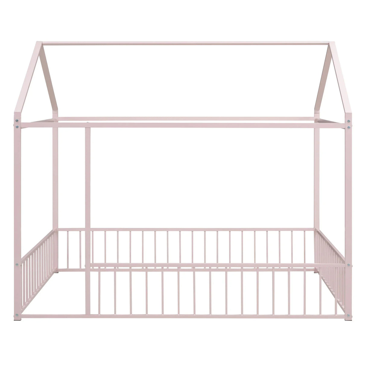 Metal Bed House Bed Frame With Fence - Furniture Home Direct