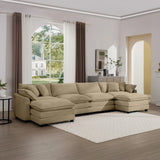 Modern Oversized Modular Cushion Sofa With Ottoman, Low Back, Deep Seating Sofa Set - Furniture Home Direct