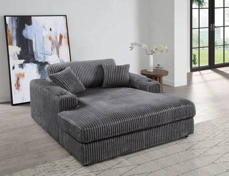 Hilde Chaise - With 2 Pillows - Dark Gray - Furniture Home Direct