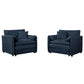 Modern Chenille Oversized Accent Chair, Comfy Single Sofa With Large Seat (Set of 2) - Furniture Home Direct