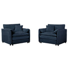 Modern Chenille Oversized Accent Chair, Comfy Single Sofa With Large Seat (Set of 2) - Furniture Home Direct