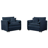 Modern Chenille Oversized Accent Chair, Comfy Single Sofa With Large Seat (Set of 2) - Furniture Home Direct