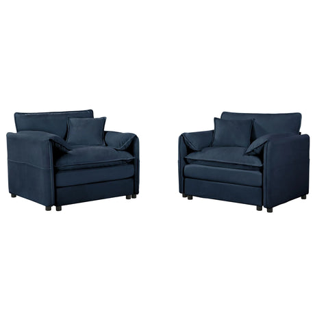 Modern Chenille Oversized Accent Chair, Comfy Single Sofa With Large Seat (Set of 2) - Furniture Home Direct
