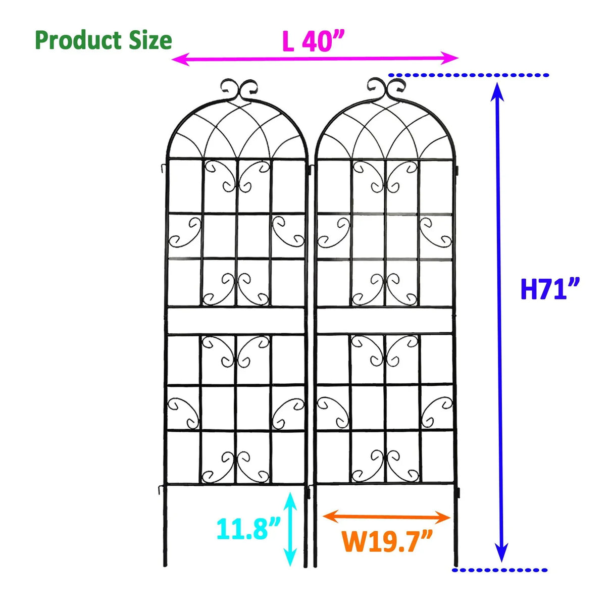 Metal Garden Rustproof Trellis For Climbing Plants Outdoor Flower Support - Furniture Home Direct