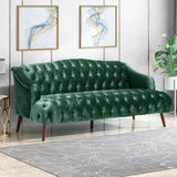 Sturdy Velvet Sofa - Green - Furniture Home Direct