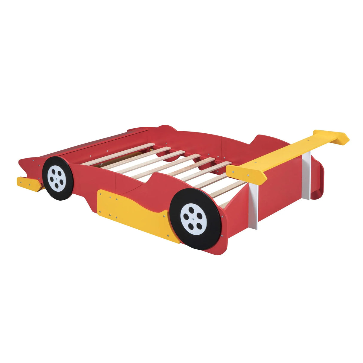 Race Car-Shaped Platform Bed With Wheels - Furniture Home Direct