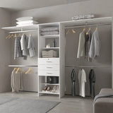 Modular Closet System With Hanging Rods And Shelves White - Furniture Home Direct