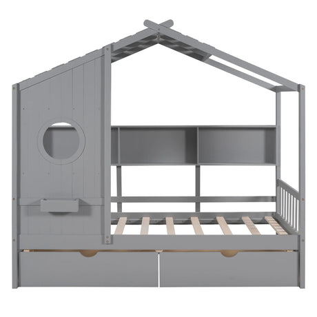 Modern Design House Bed With Storage Shelf - Furniture Home Direct