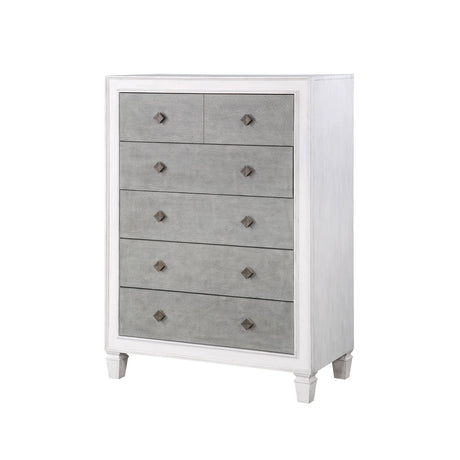 Katia - Weathered Chest - White - Furniture Home Direct