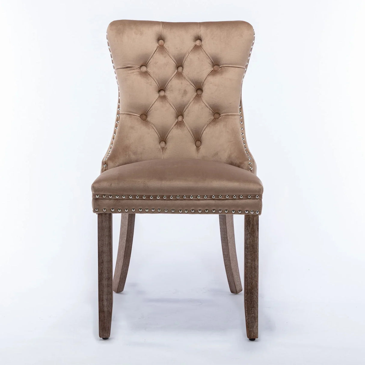 Nikki - Modern, High-End Tufted Solid Wood Contemporary Velvet Upholstered Dining Chair With Wood Legs Nailhead Trim (Set of 2) - Furniture Home Direct