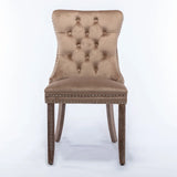 Nikki - Modern, High-End Tufted Solid Wood Contemporary Velvet Upholstered Dining Chair With Wood Legs Nailhead Trim (Set of 2) - Furniture Home Direct