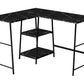 Computer Desk, Home Office, Corner, Storage Shelves, L Shape, Work, Laptop, Marble Look Laminate, Contemporary, Modern - Furniture Home Direct