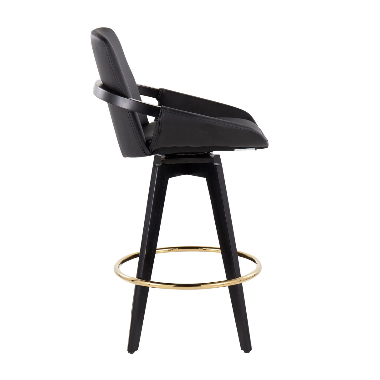 Cosmo - Contemporary Fixed Height Counter Stool With Swivel With Round Footrest (Set of 2) - Furniture Home Direct