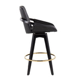 Cosmo - Contemporary Fixed Height Counter Stool With Swivel With Round Footrest (Set of 2) - Furniture Home Direct