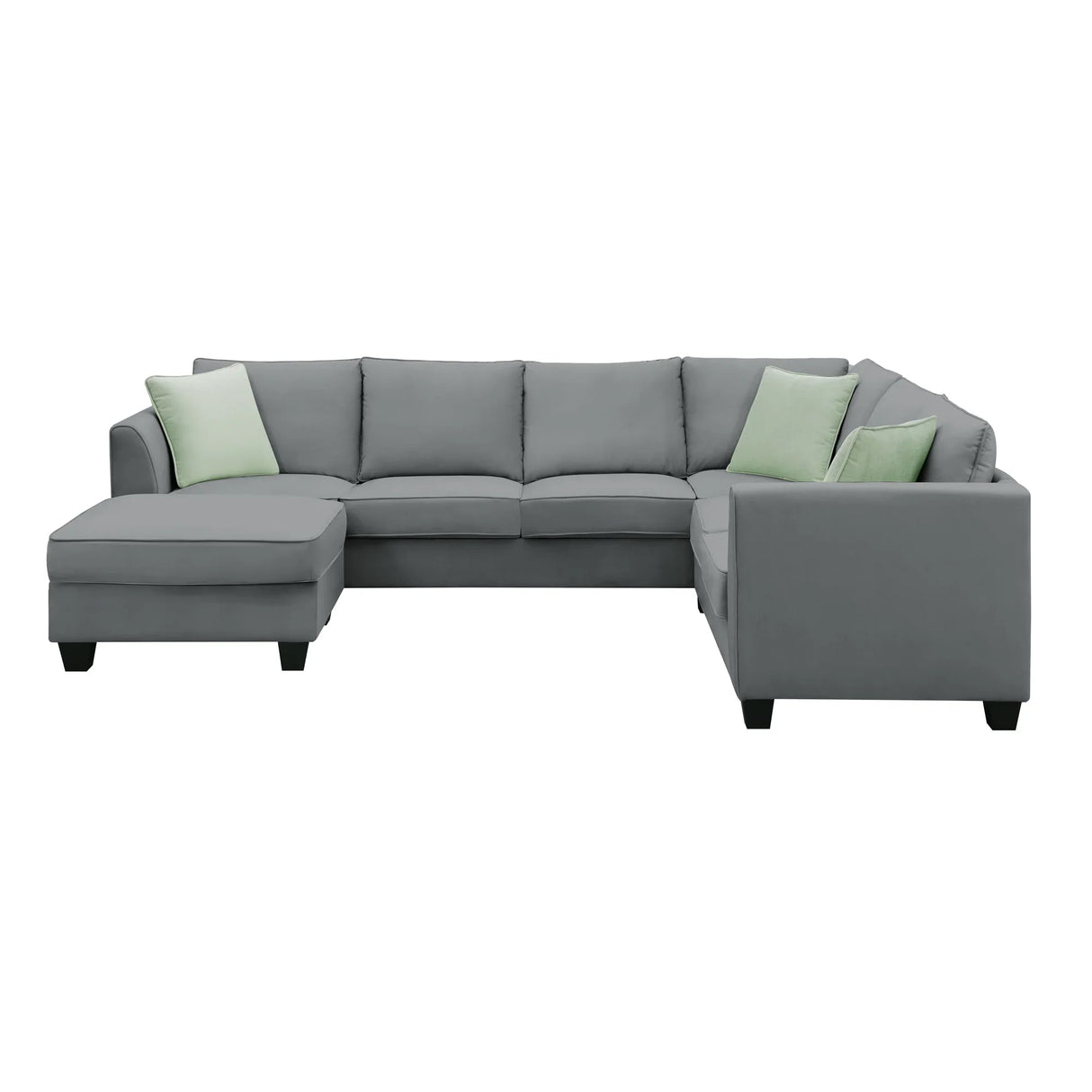Sectional Sofa Modern Fabric Modular With Ottoman Grey - Furniture Home Direct