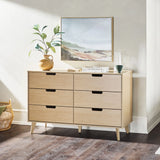 Mid-Century Hans 6 Drawer Dresser With Cut-Out Handles - Furniture Home Direct
