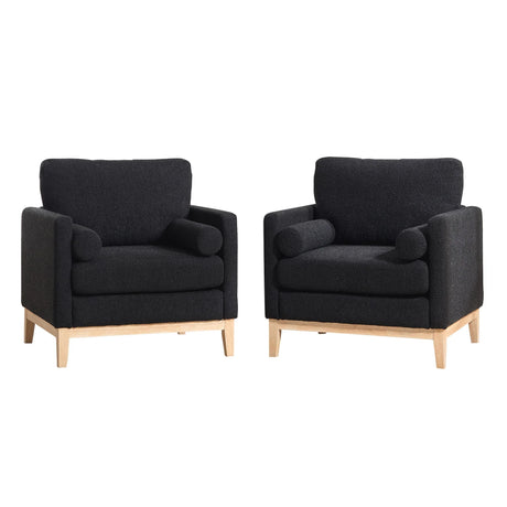 Wide Modern Performance Accent Chair With Natural Legs - Furniture Home Direct