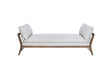 Daybed With Leather Strap Detail - White - Furniture Home Direct