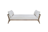 Daybed With Leather Strap Detail - White - Furniture Home Direct
