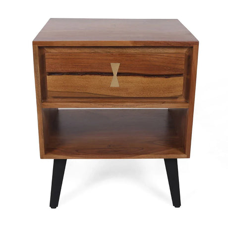 Asther - Bedside Table - Natural Wood / Brown - Furniture Home Direct
