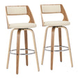 Cecina - Mid-Century Modern Fixed Height Barstool With Swivel (Set of 2) - Zebra / Cream - Furniture Home Direct