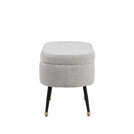 Harvey - Contemporary Storage Bench - Black / Light Gray - Furniture Home Direct