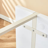Dining Table Industrial Rectangular MDF Metal Frame White - Furniture Home Direct