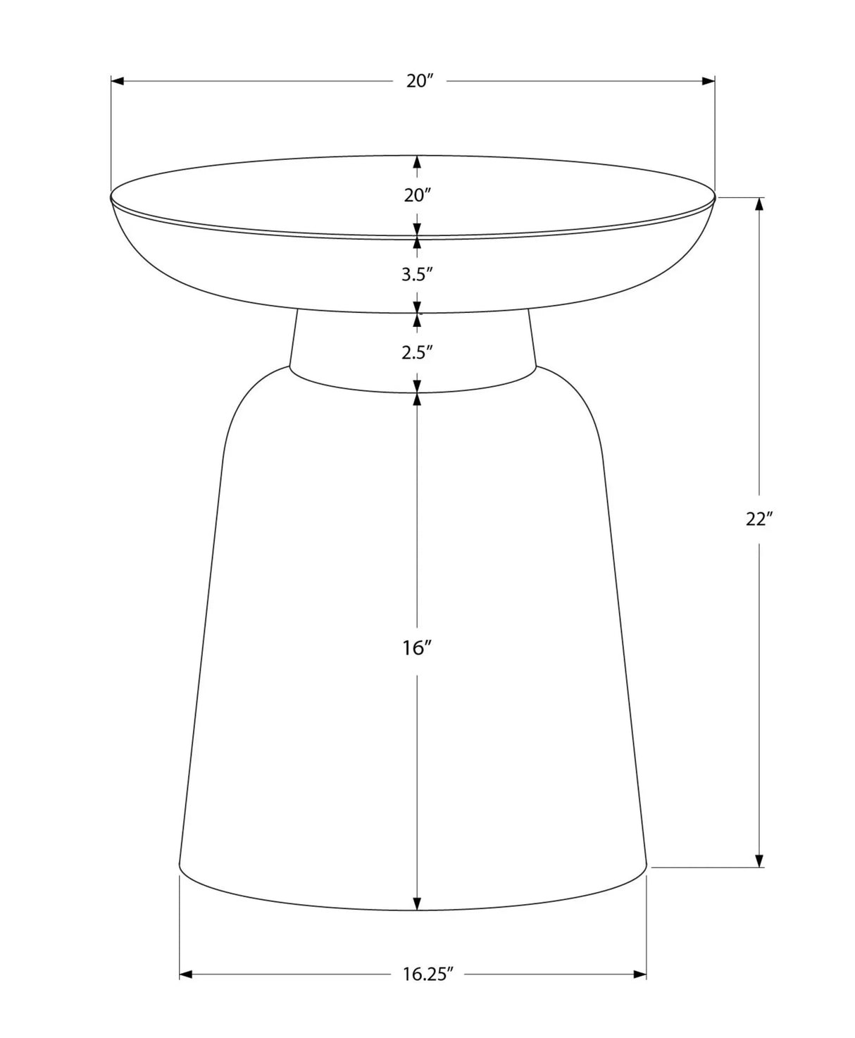 Drum Accent Side Table, Hammered Texture - Furniture Home Direct