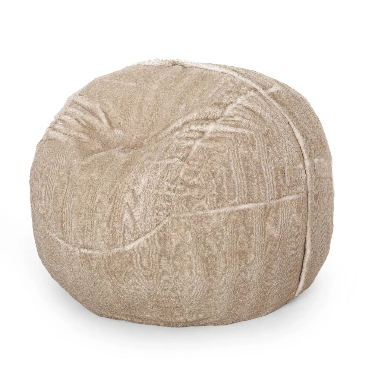 Vida - Modern 5 Foot Rounded Bean Bag - Snow White / Beige - Furniture Home Direct