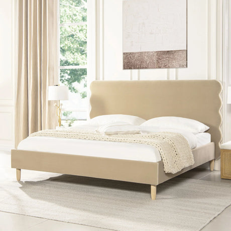 Stockholm - Modern Wavy Headboard Platform Bed - Furniture Home Direct
