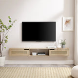 Modern Rattan Door Floating TV Stand For TVs Up To 80" - Furniture Home Direct