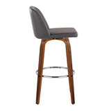Toriano - Mid Century Modern Fixed Height, Barstool With Swivel With Round Footrest (Set of 2) - Furniture Home Direct