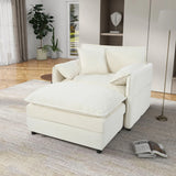 Oversized Chair With Movable Ottoman, Soft Upholstered Lounge Chair - Furniture Home Direct