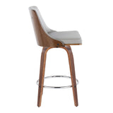 Gianna - Mid-Century Modern Fixed Height Stool With Swivel With Round Footrest (Set of 2) - Furniture Home Direct
