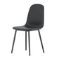 Modern Medieval Style Cushioned Side Chairs Set With Black Metal Legs For Kitchens - Furniture Home Direct